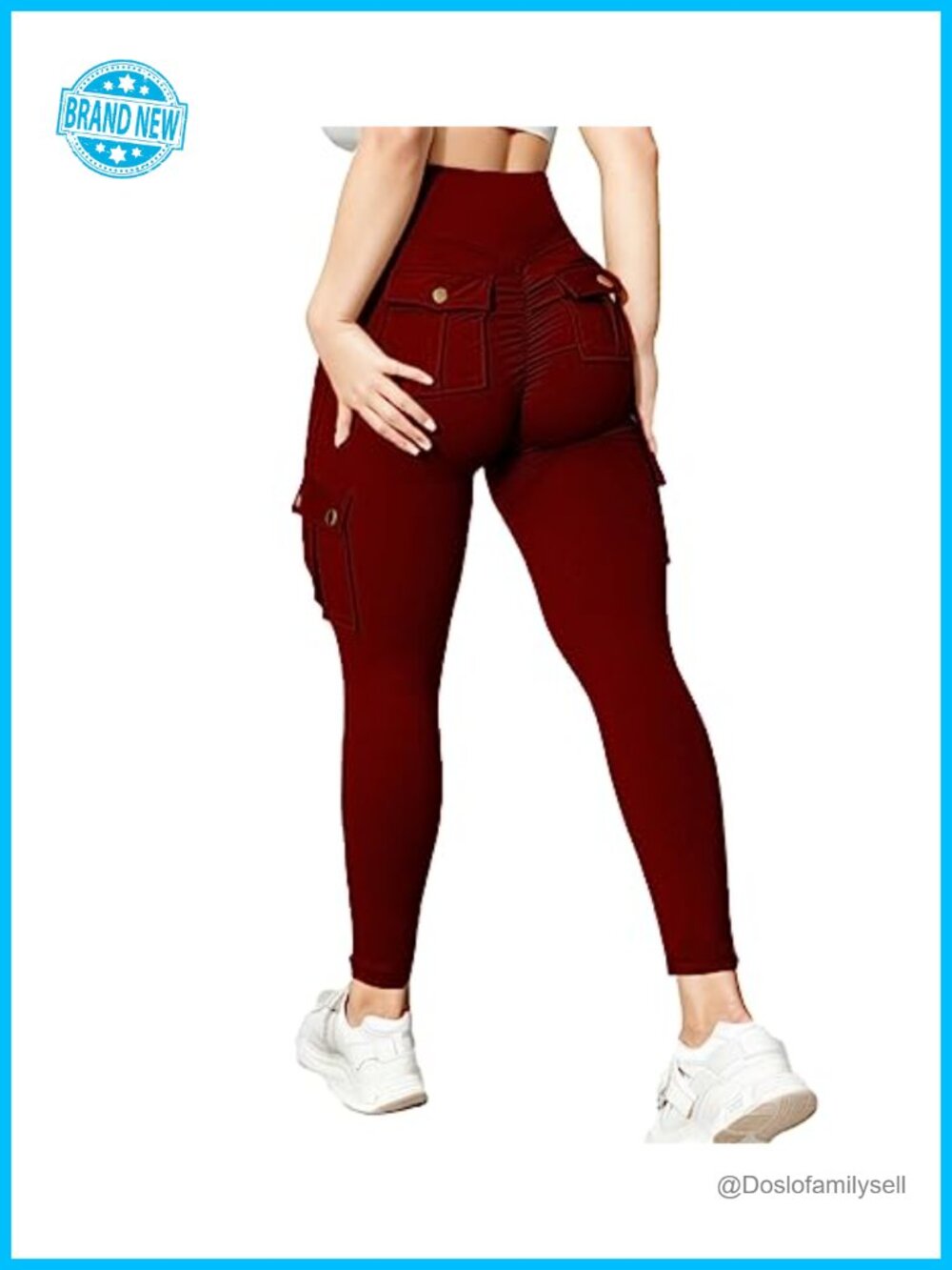 Scrunch Butt Lifting Leggings with Pockets Cargo Yoga Pants Tummy Control